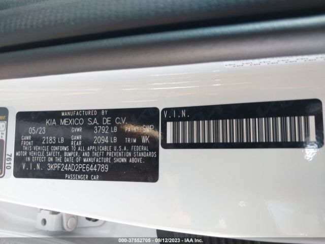 3KPF24AD2PE644789 KIA Forte Lxs