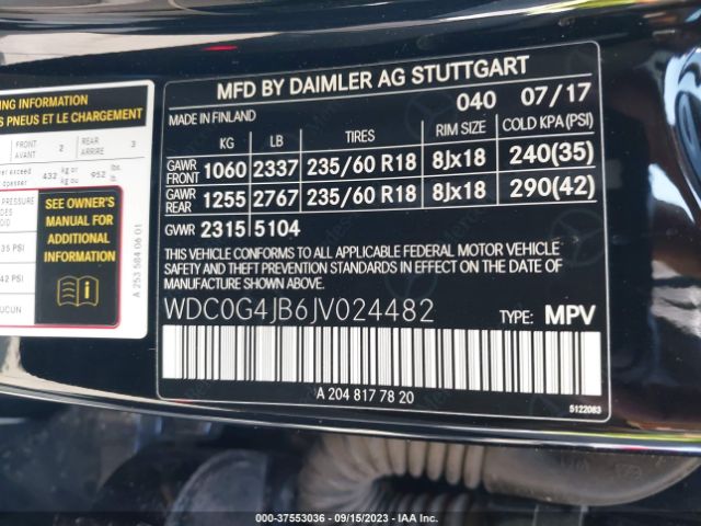 WDC0G4JB6JV024482 Mercedes-Benz Glc Glc 300