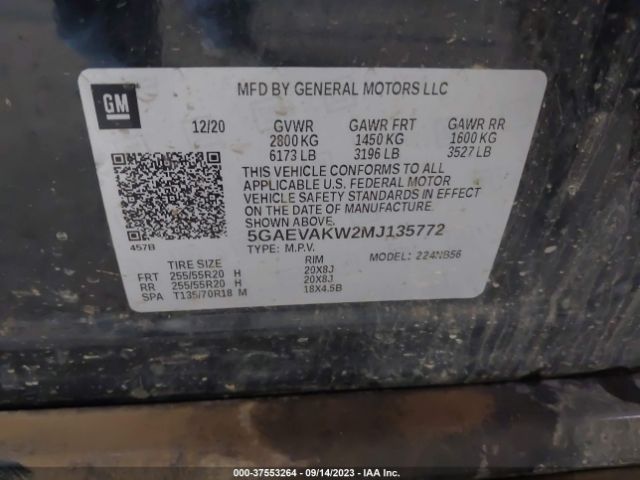 5GAEVAKW2MJ135772 Buick Enclave Essence