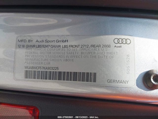 2019 Audi RS 5, VIN: WUABWCF57KA903225