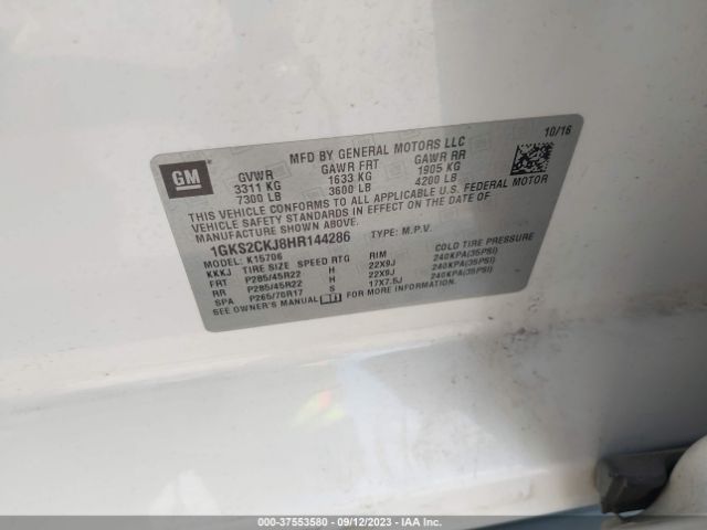 1GKS2CKJ8HR144286 GMC YUKON DENALI