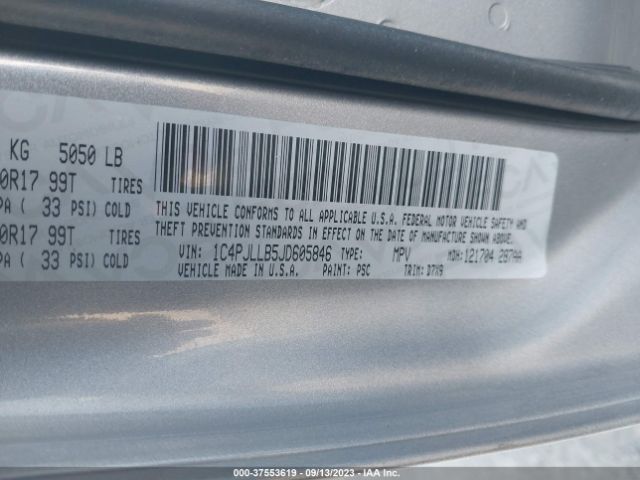 1C4PJLLB5JD605846 Jeep Cherokee Latitude Plus