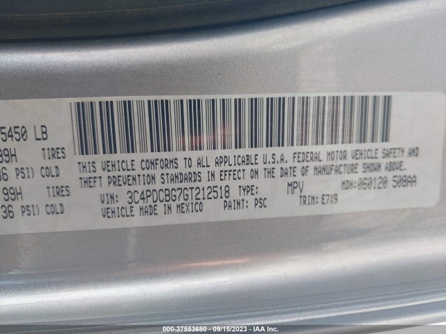 Dodge Journey Sxt 2016 3C4PDCBG7GT212518 Image 9