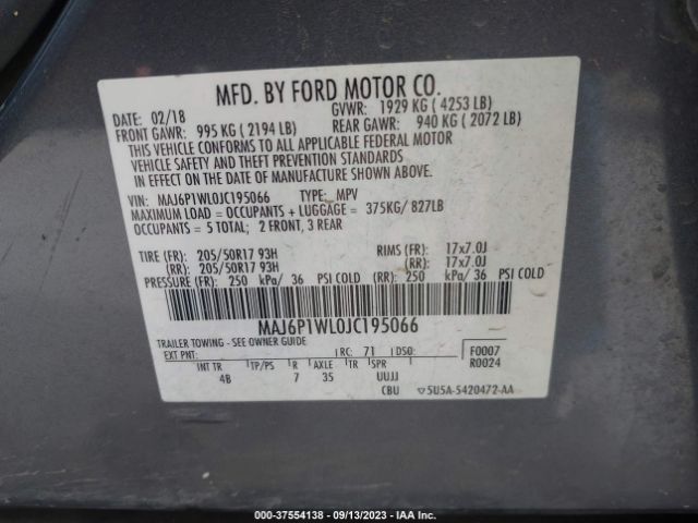 MAJ6P1WL0JC195066 Ford Ecosport Titanium