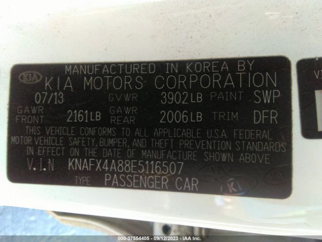 KNAFX4A88E5116507 KIA FORTE EX