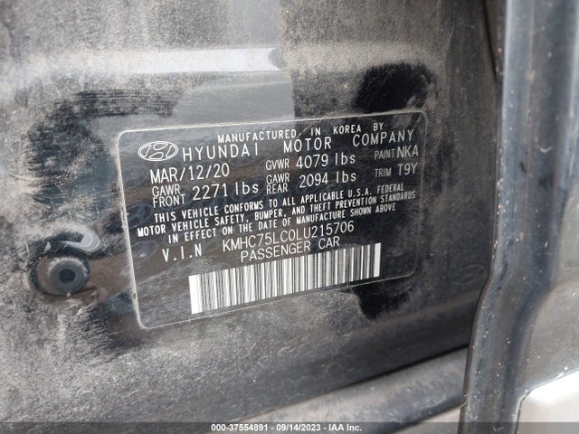 KMHC75LC0LU215706 Hyundai Ioniq Hybrid Se