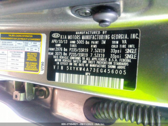 5XYKW4A73EG456005 KIA Sorento Sx Limited