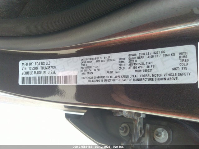1C6SRFHT0LN387924 RAM 1500 Limited