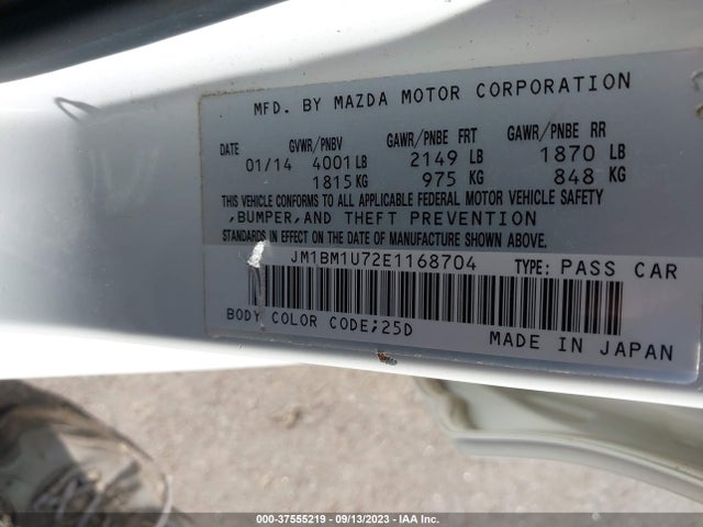 Mazda Mazda3 I Sport 2014 JM1BM1U72E1168704 Image 9