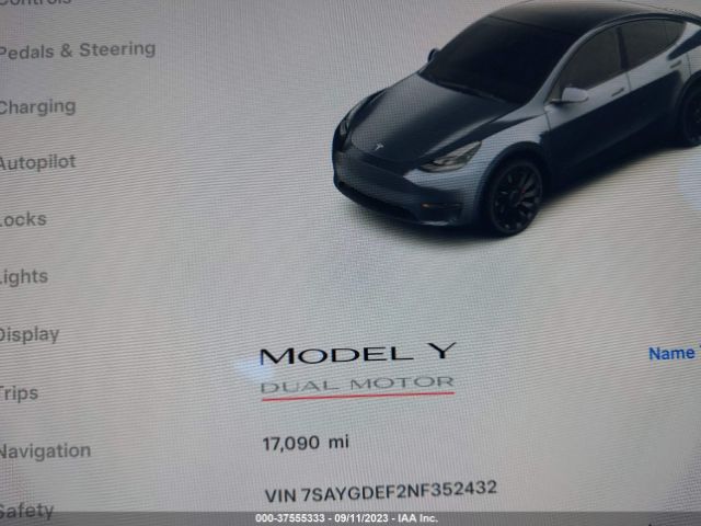 7SAYGDEF2NF352432 Tesla Model Y Performance