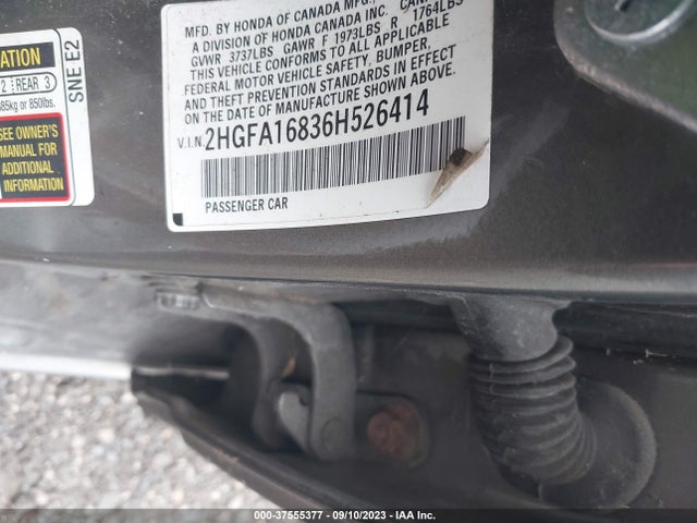 2006 HONDA CIVIC SDN EX VIN: 2HGFA16836H526414