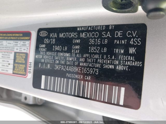 3KPA24AB8KE165973 KIA RIO S