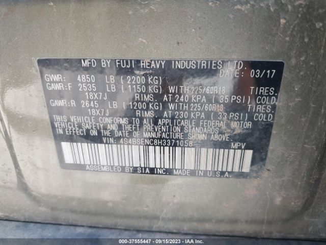 4S4BSENC8H3371058 Subaru Outback Limited