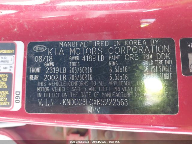 KNDCC3LCXK5222563 KIA NIRO EX