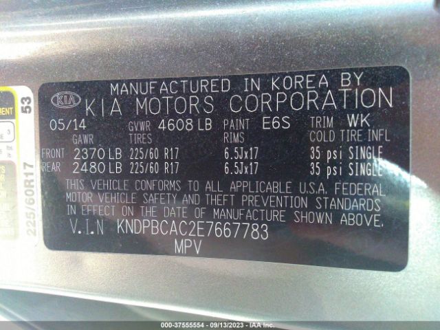 KNDPBCAC2E7667783 KIA Sportage Lx