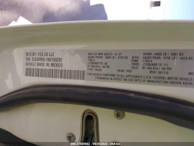 2022 Ram 3500 LCF, VIN: 3C63RRHL1NG120292