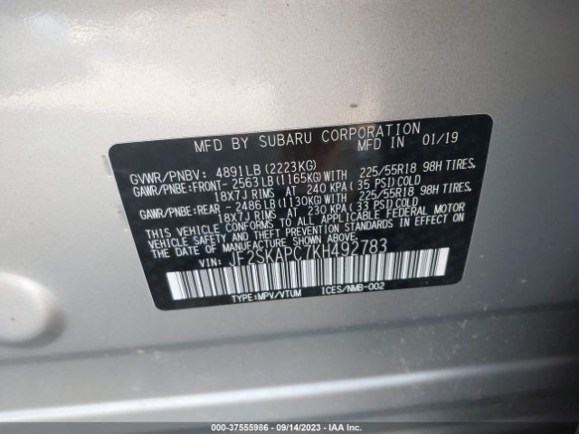 JF2SKAPC7KH492783 Subaru Forester Sport