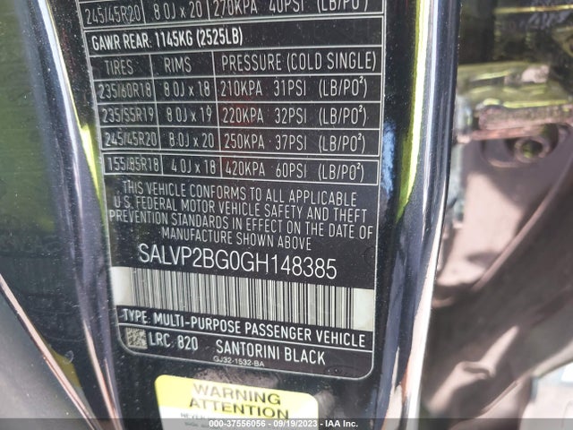 Land Rover Range Rover Evoque Se 2016 SALVP2BG0GH148385 Image 9