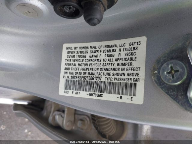 19XFB2F52FE061207 Honda Civic Sedan Lx