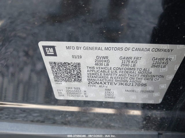 Chevrolet EQUINOX LT 2019 2GNAXTEV3K6217095 Image 9