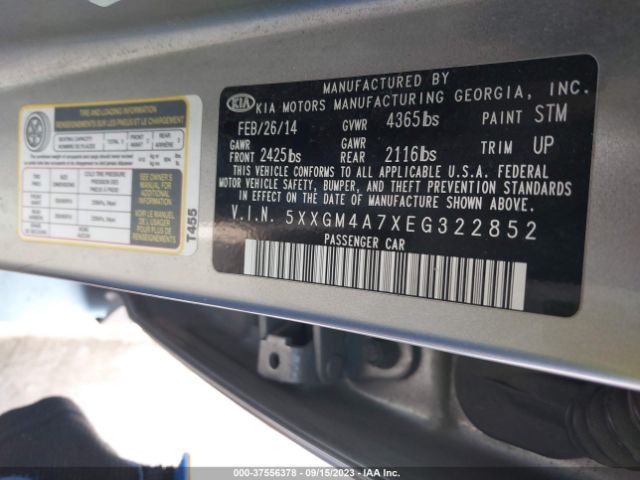 5XXGM4A7XEG322852 KIA Optima Lx