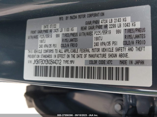 Mazda Cx-5 2.5 S Carbon Edition 2022 JM3KFBCM3N0644012 Image 9