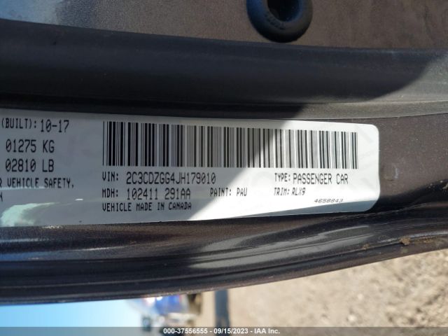2C3CDZGG4JH179010 Dodge Challenger Gt
