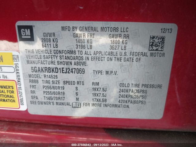 5GAKRBKD1EJ247069 Buick Enclave Leather