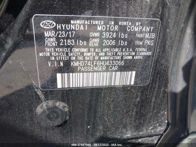 Hyundai ELANTRA SE 2017 KMHD74LF6HU433066 Image 9