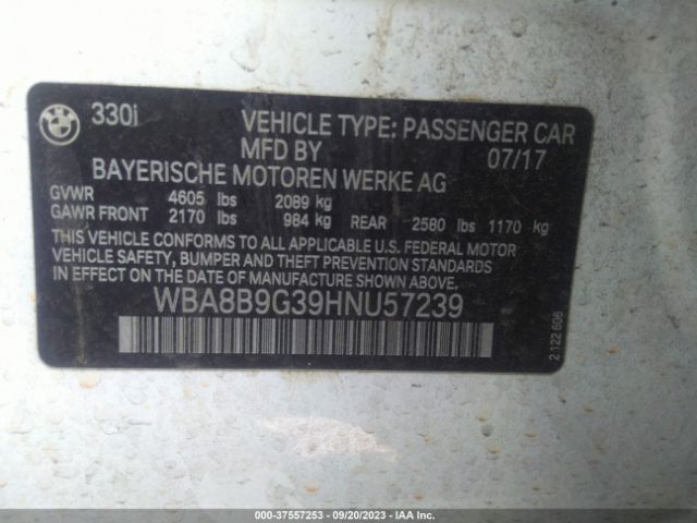WBA8B9G39HNU57239 BMW 3 Series 330i