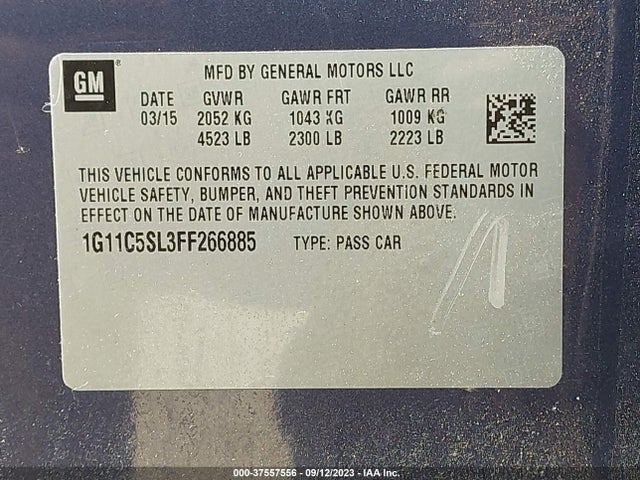 Chevrolet MALIBU LT 2015 1G11C5SL3FF266885 Image 9