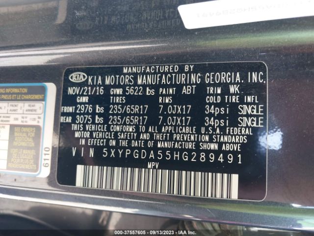 5XYPGDA55HG289491 KIA Sorento Lx V6