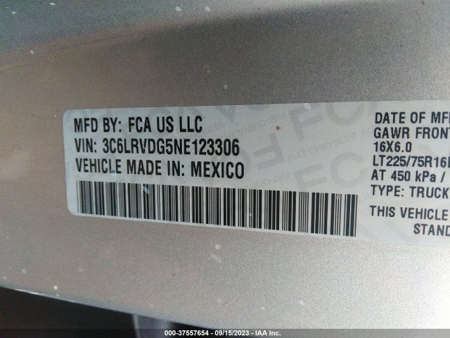 RAM Promaster Cargo Van 2022 3C6LRVDG5NE123306 Image 9