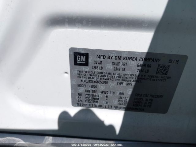 KL4CJBSBXGB650919 Buick Encore Convenience