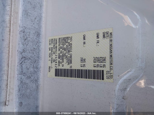 Nissan Altima S Fwd 2020 1N4BL4BVXLC215412 Image 9