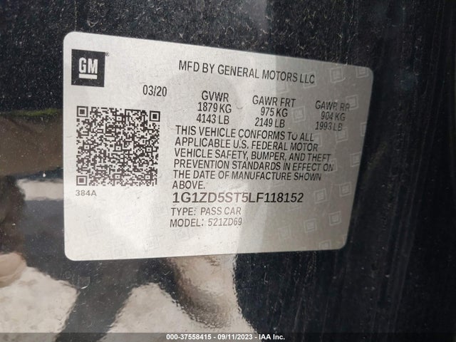 Chevrolet MALIBU LT 2020 1G1ZD5ST5LF118152 Image 9