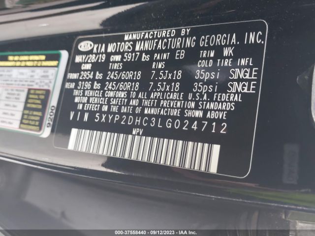5XYP2DHC3LG024712 KIA Telluride Lx