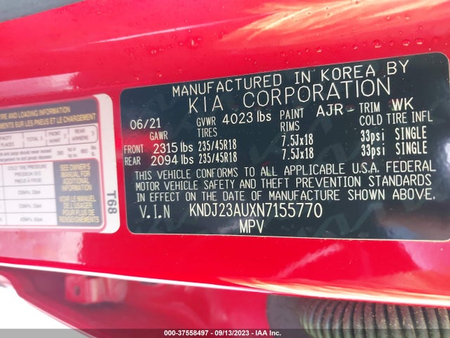 KIA Soul X-line 2022 KNDJ23AUXN7155770 Image 9