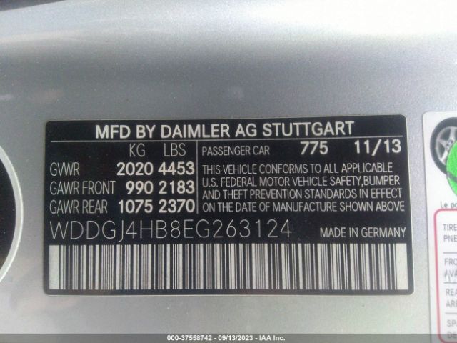WDDGJ4HB8EG263124 Mercedes-Benz C-class C 250
