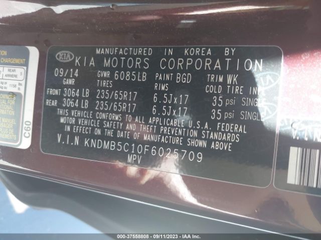 KNDMB5C10F6025709 KIA SEDONA LX