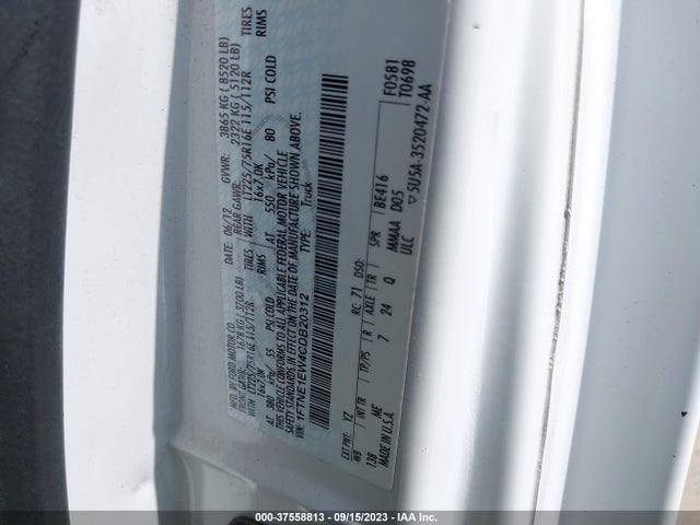 2012 FORD ECONOLINE CARGO VAN 1FTNE1EW4CDB20312 Photo 8
