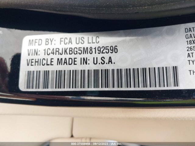 1C4RJKBG5M8192596 Jeep Grand Cherokee L Limited