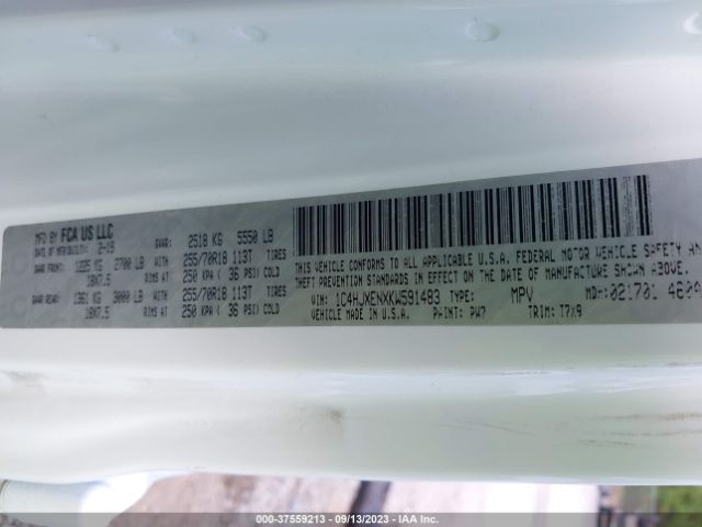 1C4HJXENXKW591483 Jeep Wrangler Unlimited Sahara