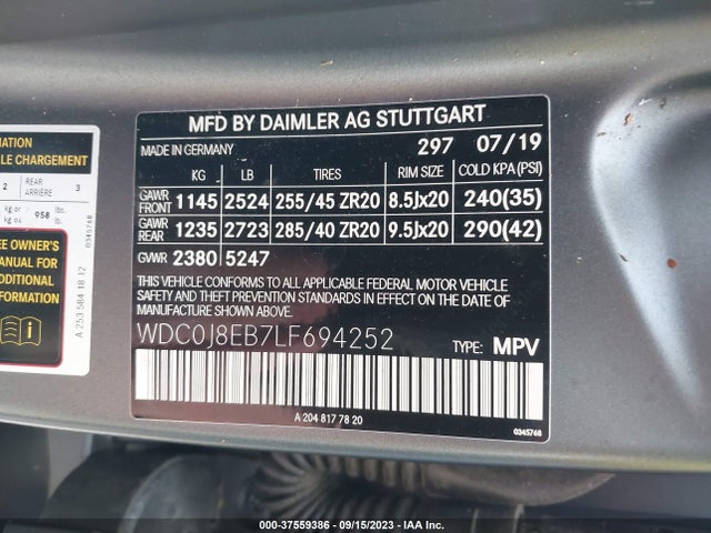 2020 Mercedes-Benz GLC-Class Coupe, VIN: WDC0J8EB7LF694252