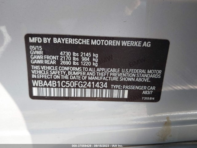 BMW 435i Gran Coupe 2015 WBA4B1C50FG241434 Image 9