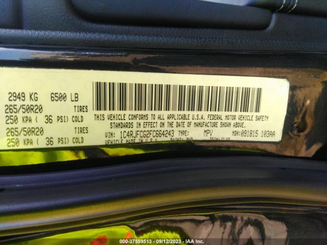 1C4RJFCG2FC664243 Jeep Grand Cherokee Overland