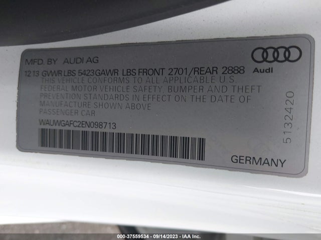 WAUWGAFC2EN098713 Audi A7 3.0 Premium Plus