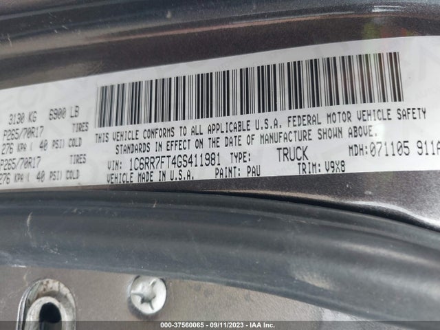 1C6RR7FT4GS411981 RAM 1500 Express