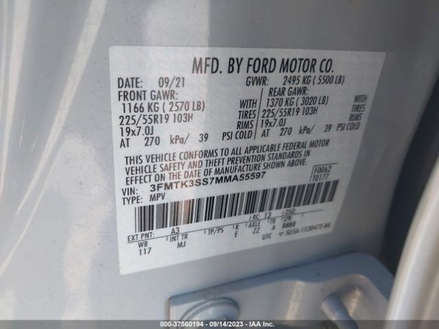 3FMTK3SS7MMA55597 Ford Mustang Mach-e Premium