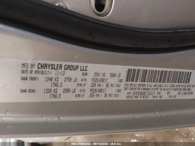 2014 DODGE JOURNEY SXT VIN: 3C4PDDBG8ET161517